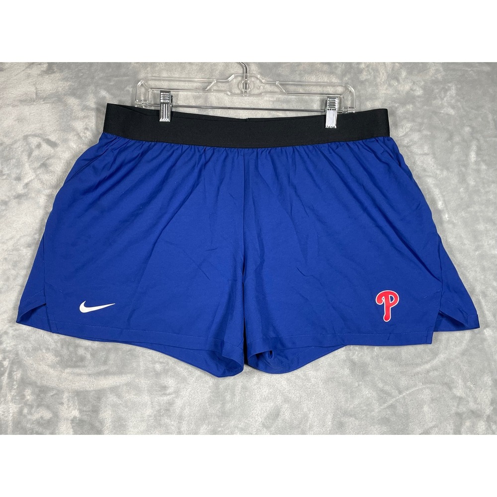 Nike Philadelphia Phillies MLB Authentic Collection Dri-FIT Shorts Blue Women XL